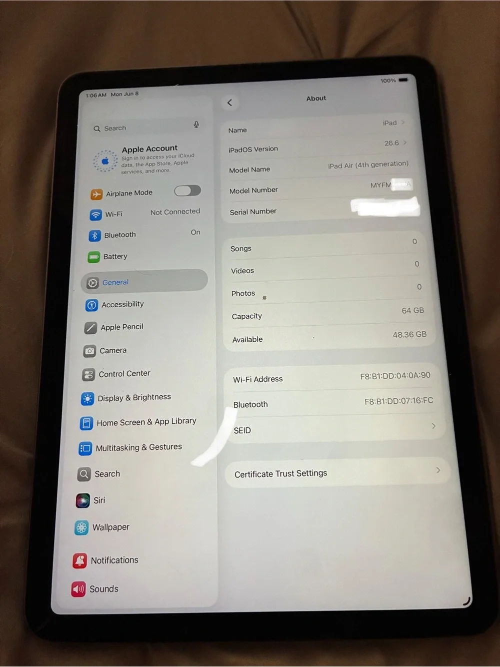 Apple iPad in Space Gray - Sleek Metallic Finish